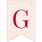 ピンクと赤の6文字の洗礼と聖体拝領「God Bless」 バンティングフラッグ (第1の旗)