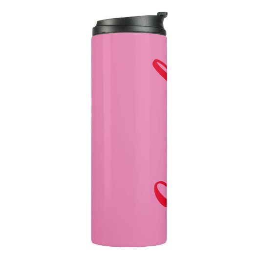 ピンクと赤はっきりしたパーソナライズされた タンブラー (回転左)