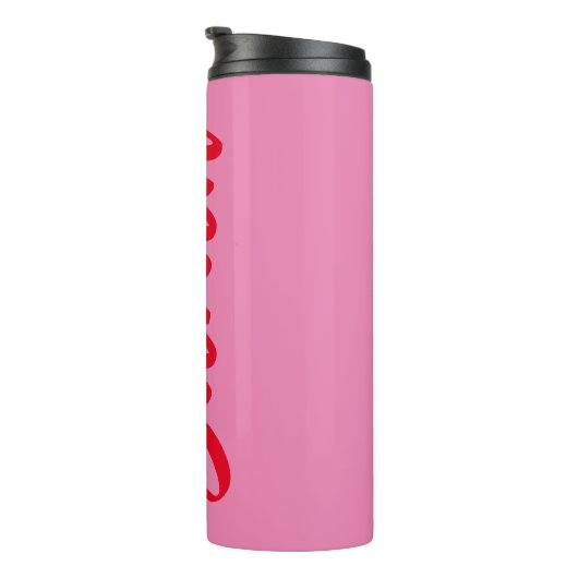 ピンクと赤はっきりしたパーソナライズされた タンブラー (回転右)