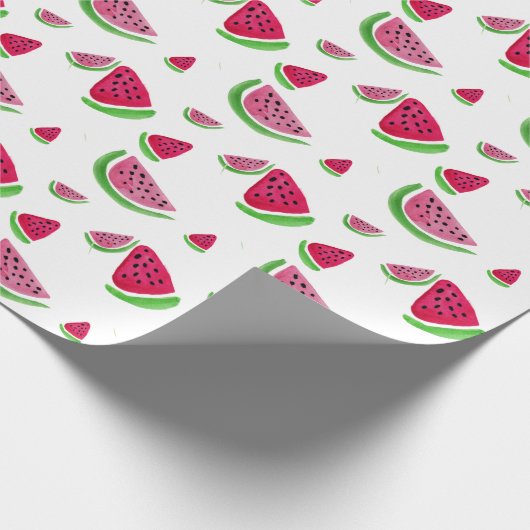 ピンクと赤スイカの夏誕生日 ラッピングペーパー (角)