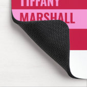 ピンクと赤ストライプのパタパーソナライズされたーン マウスパッド (コーナー)