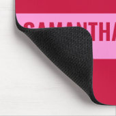 ピンクと赤ストライプのパタパーソナライズされたーン マウスパッド (コーナー)