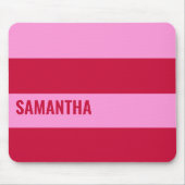 ピンクと赤ストライプのパタパーソナライズされたーン マウスパッド (正面)