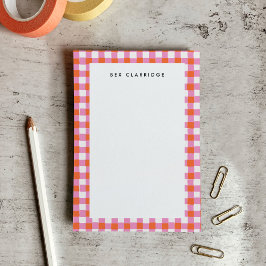ピンクと赤市松模様にパーソナライズされた ポストイット