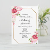 ピンクと赤結婚のフローラスペインの 招待状 (スタンド正面)