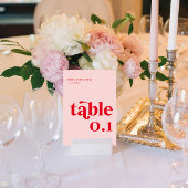 ピンクと赤結婚の テーブルナンバー