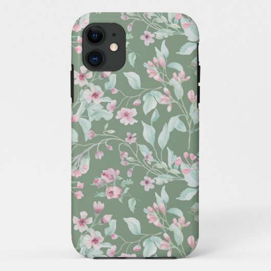 ピンクと赤面の花のパターンCase-Mate iPhone ca Case-Mate iPhoneケース (裏面)