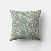 ピンクと赤面の花柄 クッション (裏面)