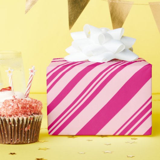 ピンクと赤面ピンクロマンチックエレガントバレンタイン ラッピングペーパー (誕生日パーティー)