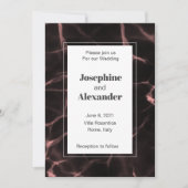 ピンクと赤面マーブルテーマ 招待状 (正面)