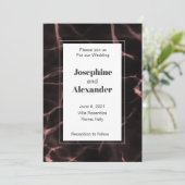 ピンクと赤面マーブルテーマ 招待状 (スタンド正面)