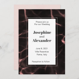 ピンクと赤面マーブルテーマ 招待状