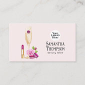 ピンクと赤面美しいサロン 名刺 (正面)