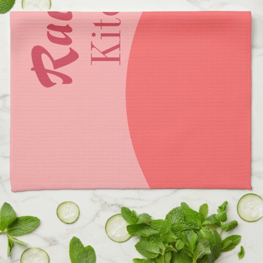 ピンクと赤 キッチンタオル (折り畳み)