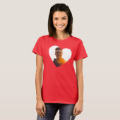 ピンクと赤 |バレンタインにする |写真カスタム写真 Tシャツ (正面フル)