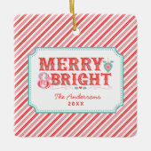 ピンクと赤 | メリー明るい セラミックオーナメント (正面)