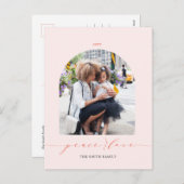 ピンクと赤 | Peace and Love Christmas Photo シーズンポストカード (正面/裏面)