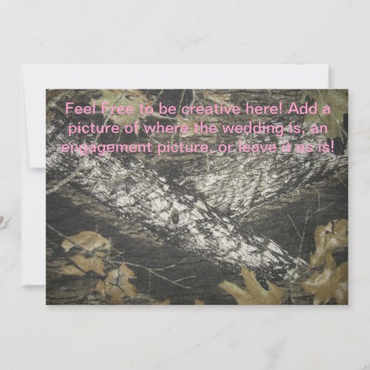 ピンクと迷彩柄招待状 招待状 (正面)