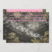 ピンクと迷彩柄招待状 招待状 (正面/裏面)