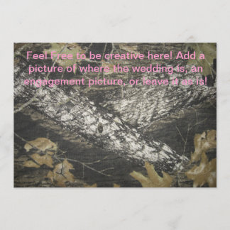 ピンクと迷彩柄招待状 招待状