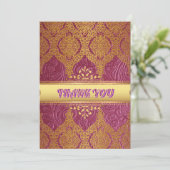 ピンクと金ゴールドありがとう結婚さん 招待状 (スタンド正面)