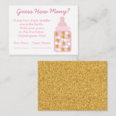 ピンクと金ゴールドいくつゲームを推測 エンクロージャーカード (正面/裏面)