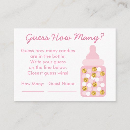 ピンクと金ゴールドいくつゲームを推測 エンクロージャーカード (正面)