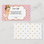 ピンクと金ゴールドおむつラッフルインサート エンクロージャーカード (正面/裏面)