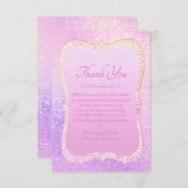ピンクと金ゴールドお洒落・シャワーサンキューカード サンキューカード (正面/裏面)