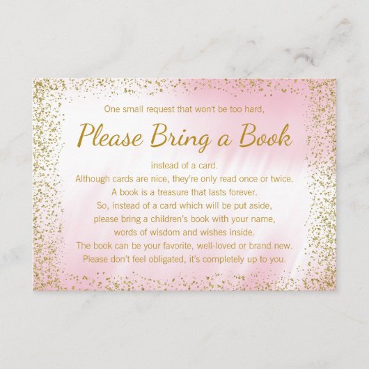 ピンクと金ゴールドがブックカードを持ってくる エンクロージャーカード (正面)