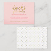 ピンクと金ゴールドがリクエスト本を持ってきてベビー エンクロージャーカード (正面/裏面)