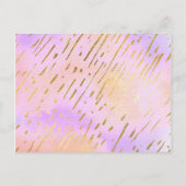 ピンクと金ゴールドが私の花嫁になる インビテーションポストカード (裏面)