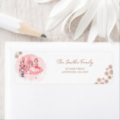 ピンクと金ゴールドくるみ割り誕生日シュガープラムフェアリー ラベル (インサイチュ)