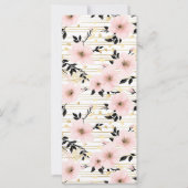 ピンクと金ゴールドのさくらんぼの花のしおり (裏面)