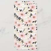 ピンクと金ゴールドのさくらんぼの花のしおり (正面/裏面)