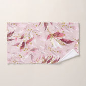 ピンクと金ゴールドのつる植物オン赤面 ハンドタオル (ハンドタオル)