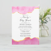 ピンクと金ゴールドのアゲートドライブ(シャワー付) 招待状 (スタンド正面)
