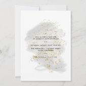 ピンクと金ゴールドのアフリカ系アメリカ人ガールバースデーパーティー 招待状 (裏面)