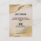 ピンクと金ゴールドのアルコールインク製品価格リストカード 名刺 (正面)