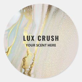 ピンクと金ゴールドのインクキャンドル製品ラベル ラウンドシール