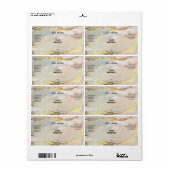 ピンクと金ゴールドのインクスポイトボトルラベル ラベル (フルシート)