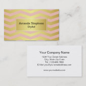 ピンクと金ゴールドのエレガンスフェミニン 名刺 (正面/裏面)