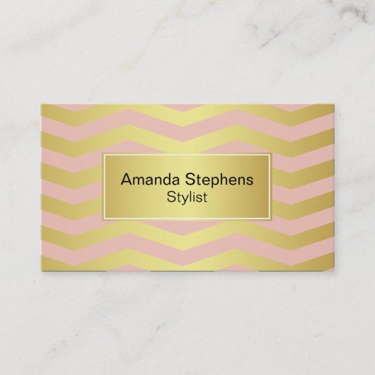 ピンクと金ゴールドのエレガンスフェミニン 名刺 (正面)