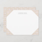 ピンクと金ゴールドのオジモノグラムのー文具 ノートカード (正面/裏面)