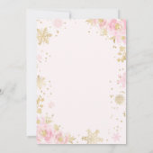 ピンクと金ゴールドのクリスマス·パジャマの誕生日パーティー 招待状 (裏面)