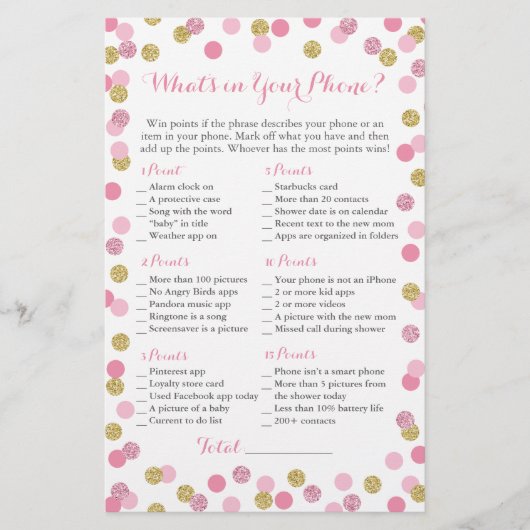 ピンクと金ゴールドのグリッターあなたの電話ゲームの何が (正面)