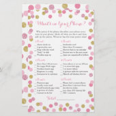 ピンクと金ゴールドのグリッターあなたの電話ゲームの何が (正面/裏面)