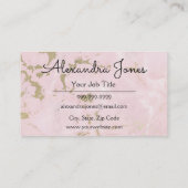 ピンクと金ゴールドのグリッターとスパークルマーブル 名刺 (裏面)