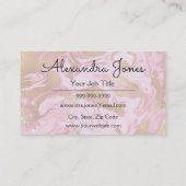 ピンクと金ゴールドのグリッターとスパークルマーブル 名刺 (裏面)
