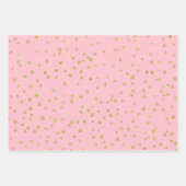 ピンクと金ゴールドのグリッターの一致パターン ラッピングペーパーシート (正面2)